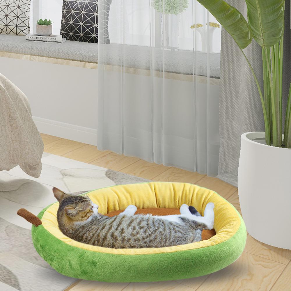 Pet Cat House for Dog Mat Warm Bed Small cats Beds Nest for Dogs Avocado Shape Sleeping Bags Comfortable Kennel Sofa