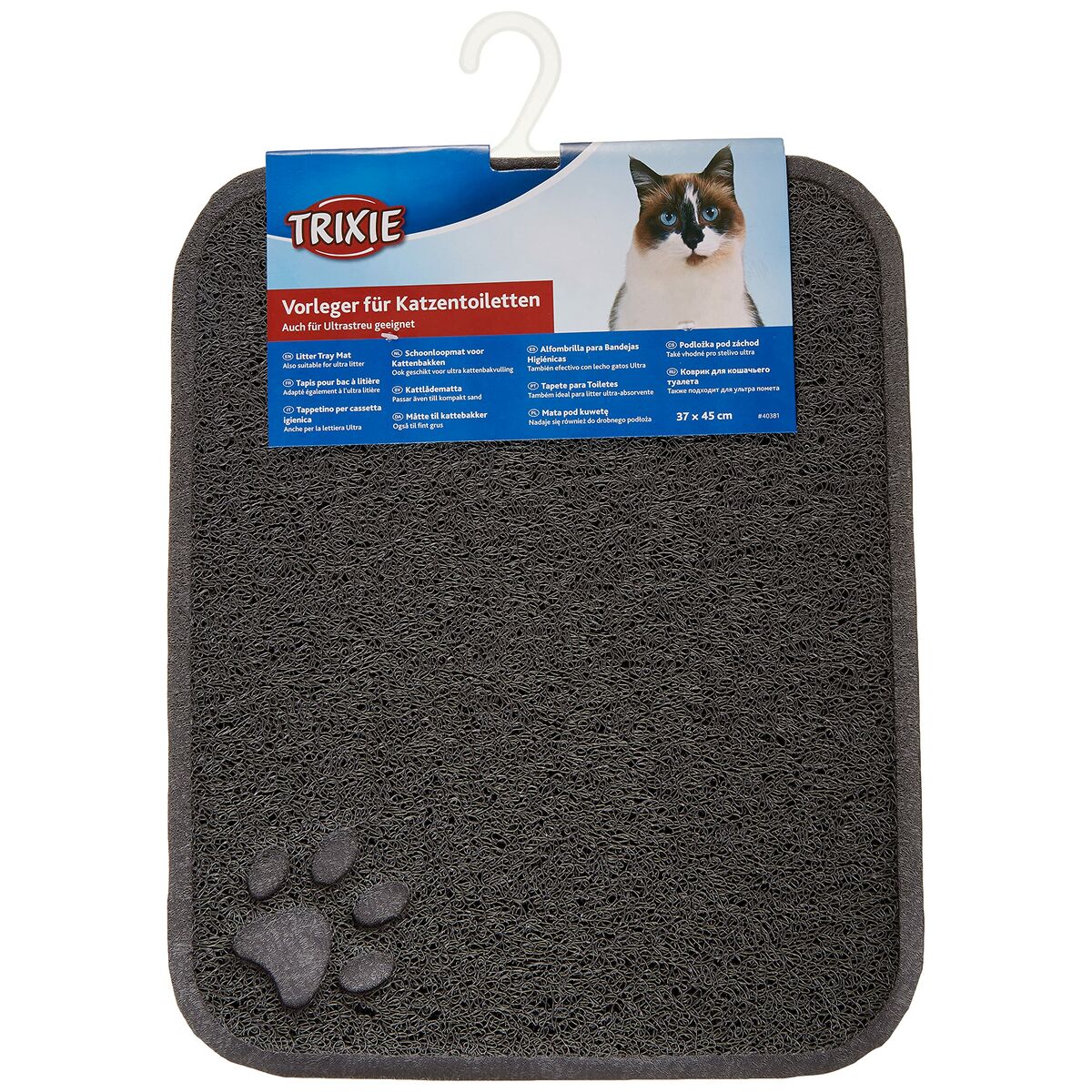 Cat Litter Tray Mat Trixie Anthracite PVC 37 × 45 cm