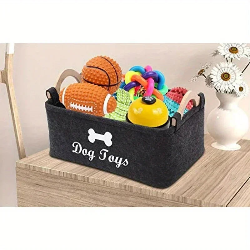 Felt pet toy box, dog toy box, storage basket box