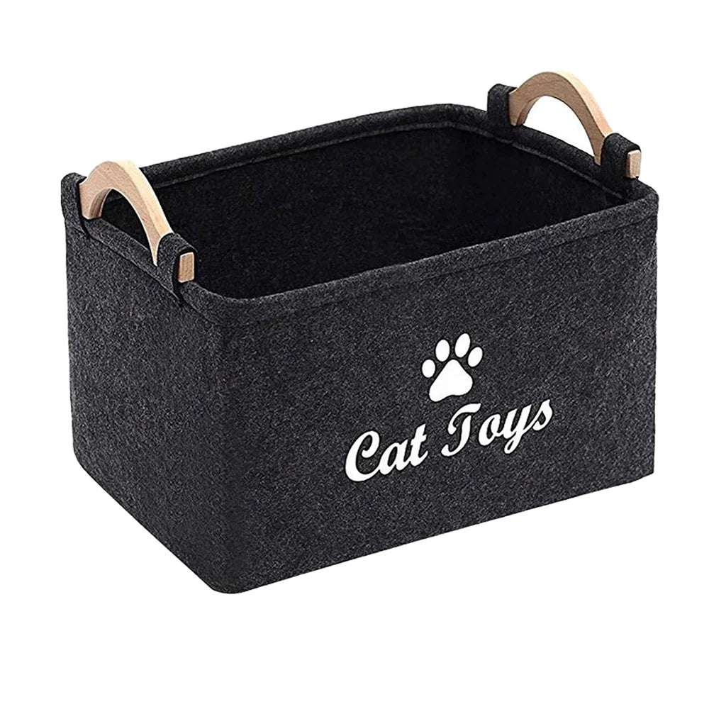 Felt Pet Toy Box Cat Toy Storage Box