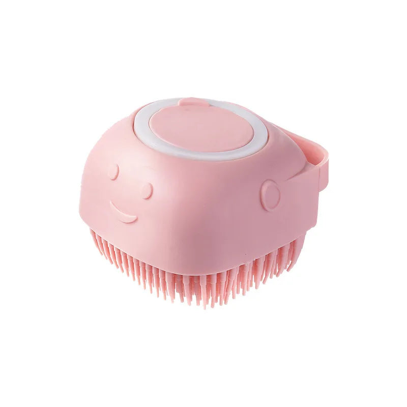 Pet Grooming Bath Massage Brush with Soap and Shampoo Dispenser