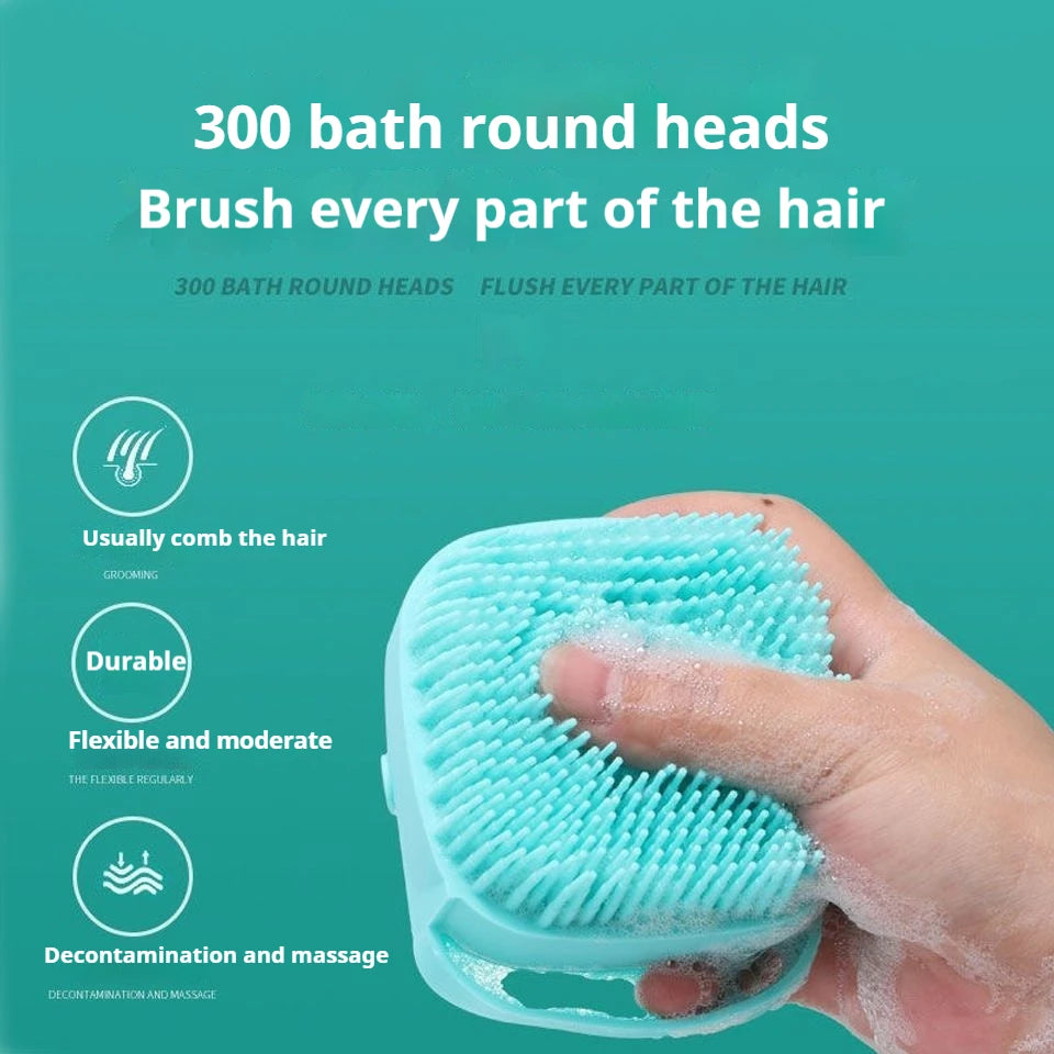 Pet Grooming Bath Massage Brush with Soap and Shampoo Dispenser