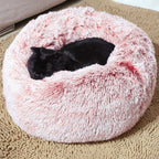 Round Cat Bed Warm Sleeping Cat Nest For Dogs Basket Pet Products Cushion Soft Long Plush Cat Pet Bed Mat Cat House Animals Sofa